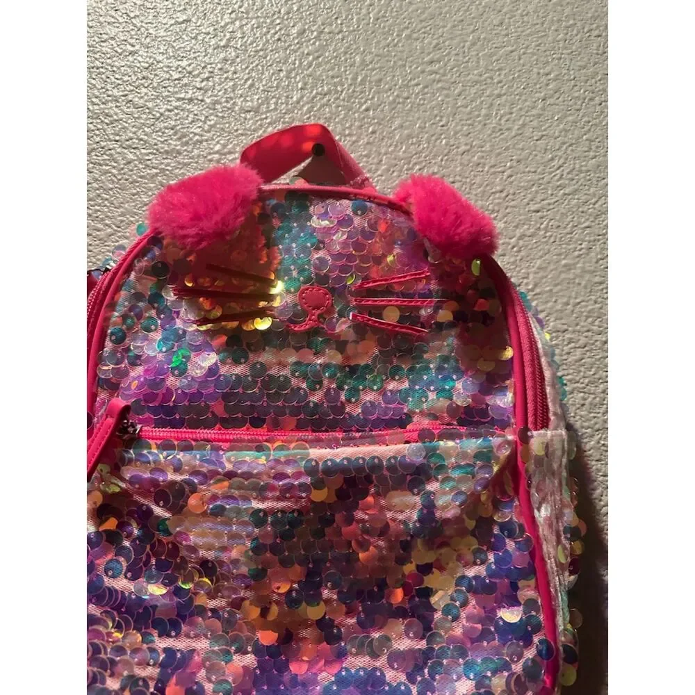 Cat Sparkled Mini Pink Backpack